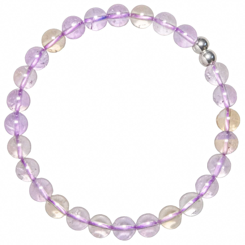 Bracelet en amétrine - Perles rondes 6 mm