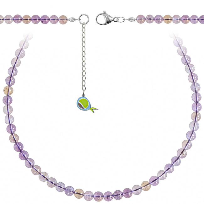 Collier en amétrine - Perles rondes 6 mm - 70 cm