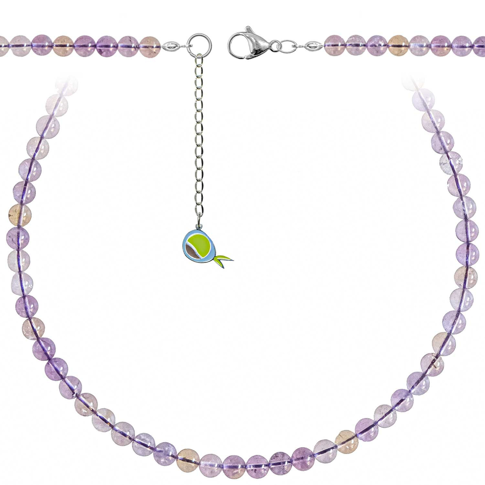 Collier en amétrine - Perles rondes 6 mm - 90 cm