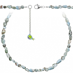 Collier en larimar - Perles roulées 5 à 8 mm - 55 cm