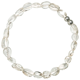 Bracelet en cristal de roche extra - Perles roulées 7 à 10 mm