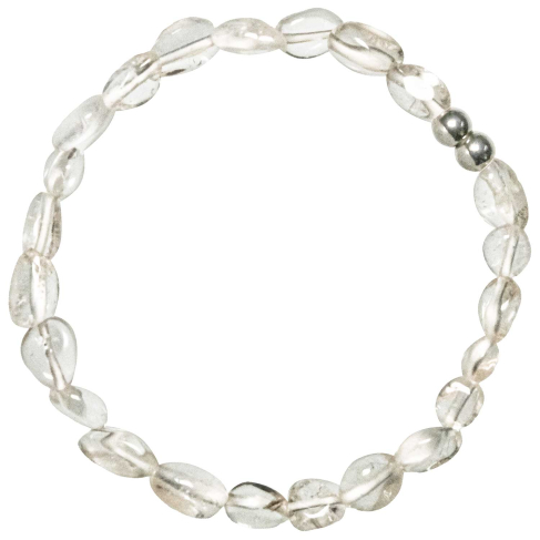 Bracelet en cristal de roche extra - Perles roulées 7 à 10 mm