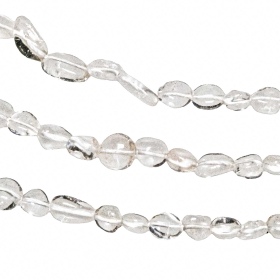 Collier en cristal de roche - Perles roulées 7 à 10 mm - 50 cm
