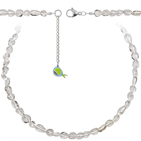 Collier en cristal de roche - Perles roulées 7 à 10 mm - 60 cm