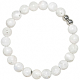 Bracelet en pierre de lune blanche - Perles rondes 8 mm