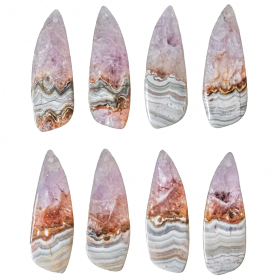 Cabochon larme en agate dentelle et améthyste - A l'unité
