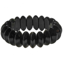 Bracelet de perles bicône arrondies en obsidienne noire