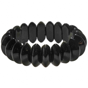 Bracelet de perles bicône arrondies en obsidienne noire