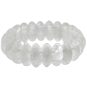 Bracelet de perles bicône arrondies en quartz blanc