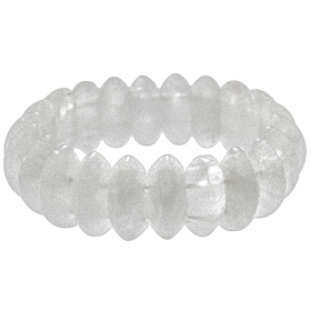 Bracelet de perles bicône arrondies en quartz blanc