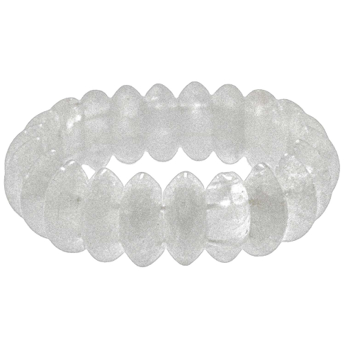 Bracelet de perles bicône arrondies en quartz blanc