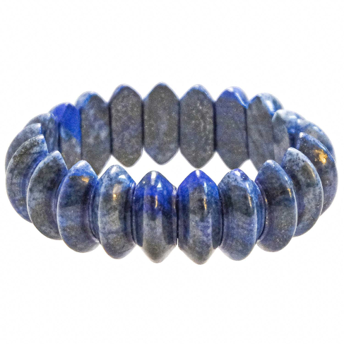 Bracelet de perles bicône arrondies en lapis lazuli