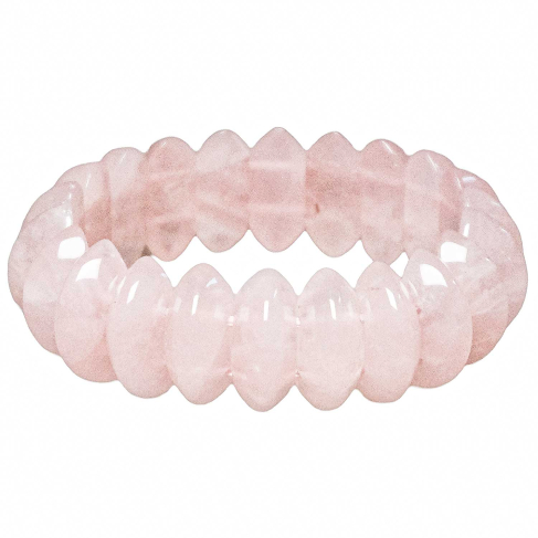 Bracelet de perles bicône arrondies en quartz rose