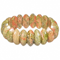 Bracelet de perles bicône arrondies en unakite
