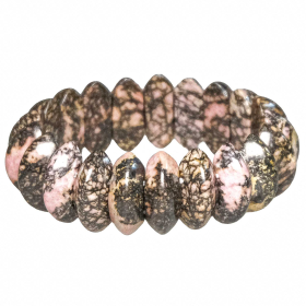 Bracelet de perles bicône arrondies en rhodonite