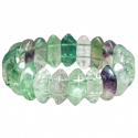 Bracelet de perles bicône arrondies en fluorite