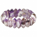 Bracelet de perles bicône arrondies en améthyste