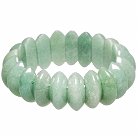 Bracelet de perles bicône arrondies en aventurine verte