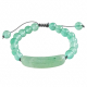 Bracelet tressé perles rondes en aventurine verte