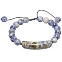 Bracelet tressé perles rondes en sodalite