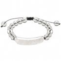 Bracelet tressé perles rondes en cristal de roche