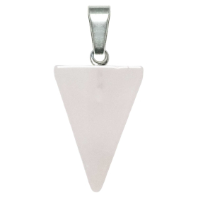 Pendentif flèche triangle en quartz rose