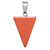 Pendentif flèche triangle en jaspe rouge