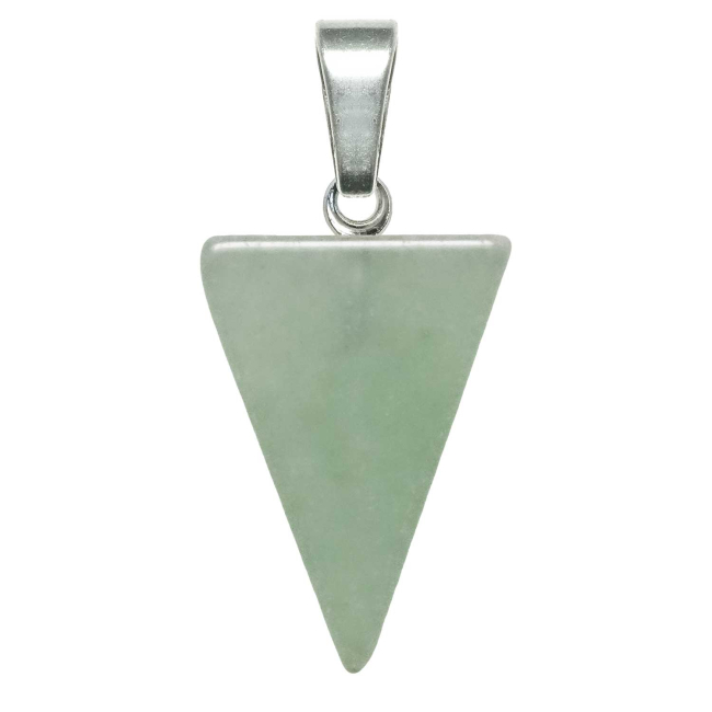 Pendentif percé pointe flèche en aventurine verte