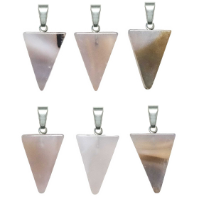 Pendentif flèche triangle en agate naturelle