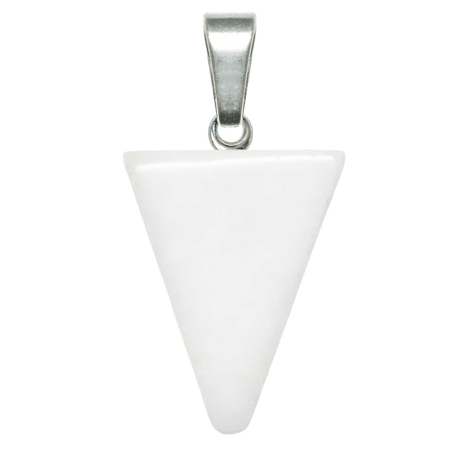 Pendentif pointe flèche en jade blanc