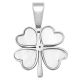 Petit pendentif en nacre et métal trèfle à 4 feuilles