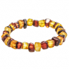 Bracelet en ambre de la mer Baltique - Perles roulées cubiques