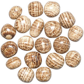 Pierres roulées aragonite zonée marron - 2 à 3 cm - Lot de 2