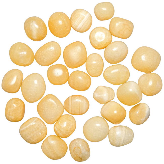 Pierres roulées aragonite jaune - 1.5 à 2.5 cm - Lot de 3