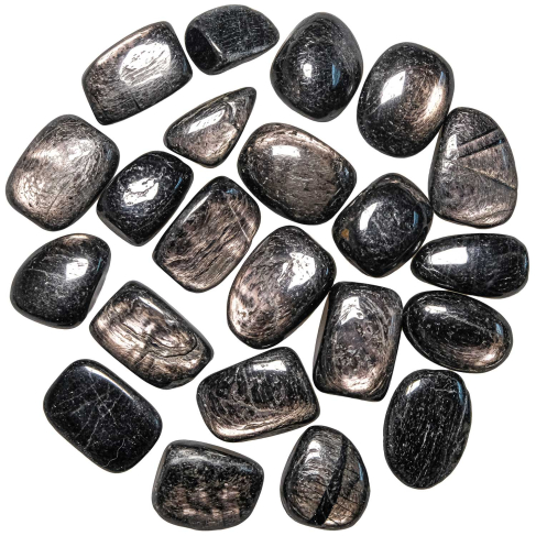 Pierres roulées hypersthène - 2.5 à 3 cm - Lot de 2
