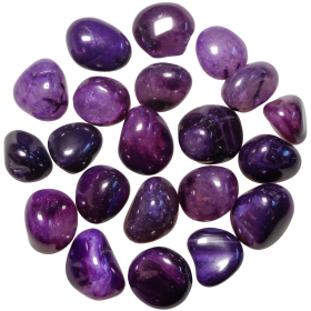 Pierres roulées violette teintée - 2 à 3 cm - Lot de 2