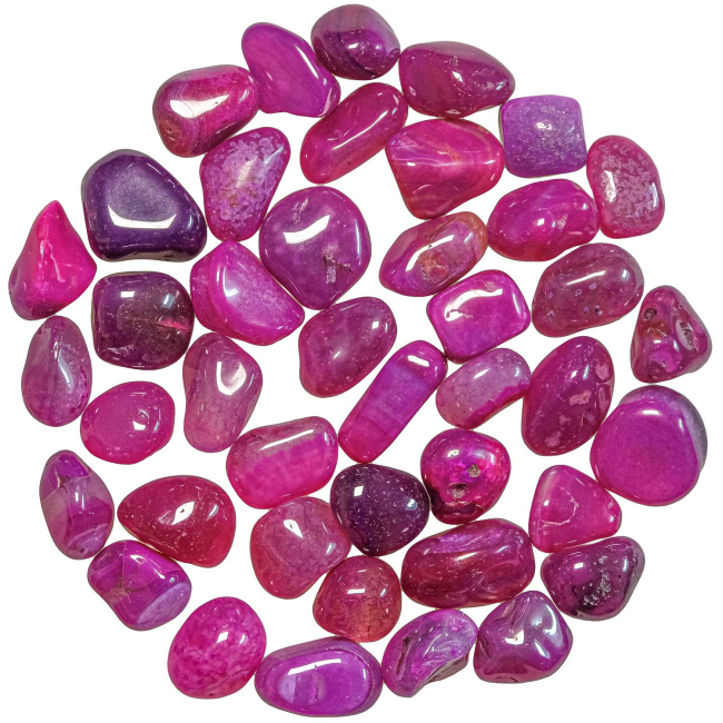Pierres roulées agate bleue teintée - 1.5 à 2.5 cm - Lot de 4