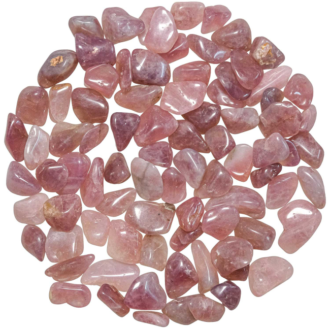 Pierres roulées quartz rose lavande - 1.5 à 2 cm - 50 grammes