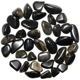 Pierres roulées obsidienne dorée - 1.5 à 2.5 cm - 50 grammes