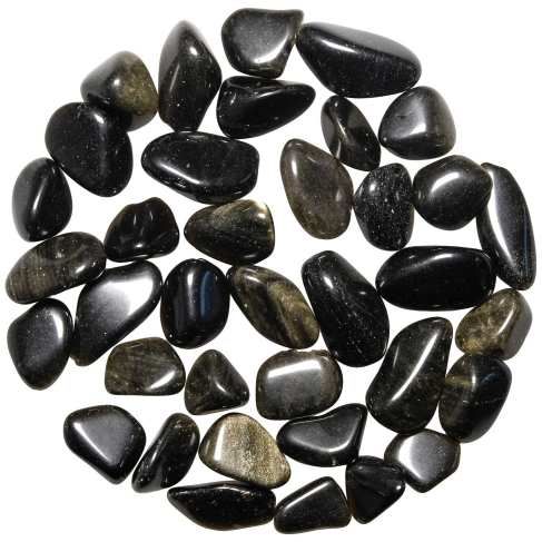 Pierres roulées obsidienne dorée - 1.5 à 2.5 cm - 50 grammes