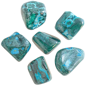 Pierre roulée malacolle (malachite-chrysocolle) - 2 à 3 cm - A l'unité
