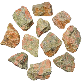 Pierres brutes unakite - 4 à 6 cm - Lot de 3