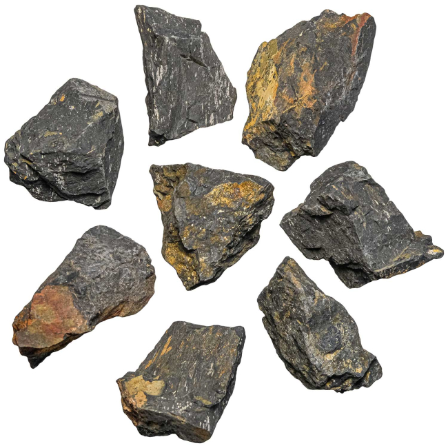 Pierres brutes jaspe noir - 4 à 8 cm - Lot de 5