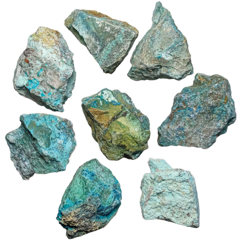 Pierres brutes chrysocolle - 4 à 7 cm - Lot de 3