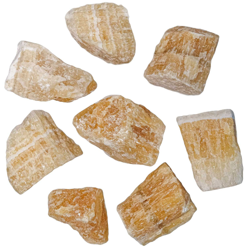 Pierres brutes aragonite jaune - 4 à 6 cm - Lot de 3