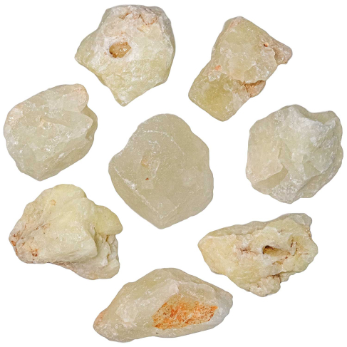 Pierres brutes quartz soufre - 4 à 6 cm - Lot de 3