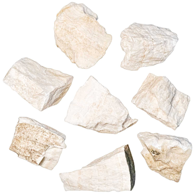Pierres brutes aragonite blanche - 4 à 5 cm - Lot de 2