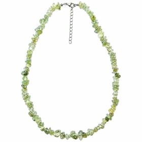Collier de pierre en préhnite épidote - perles baroques