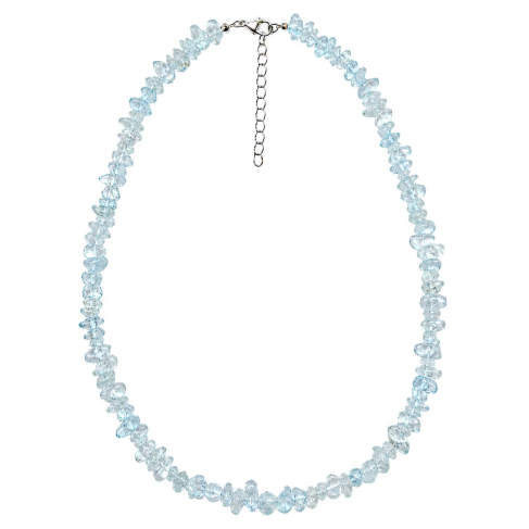 Collier de pierre en aigue-marine - perles baroques