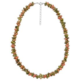 Collier de pierre en unakite - perles baroques